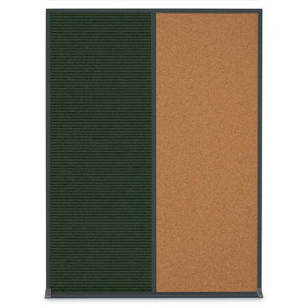 United Visual Products Single Door Radius Plus Corkboard, 18"X UV8000PLUS-WHITE-CORK